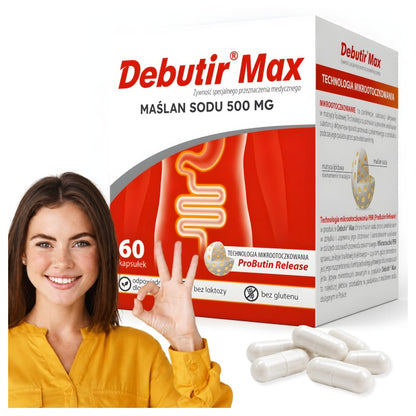 Debutir Max Maślan Sodu 500 mg 60 kapsułek – Debutir Max Sodium Butyrate 500 mg 60 Capsules