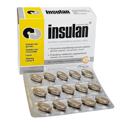 Insulan suplement diety 60 tabletek powlekanych – Insulan Dietary Supplement 60 Coated Tablets Blood Sugar Support