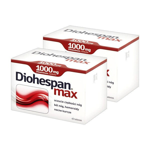 Diohespan max 1000 mg, 60 tabletek Diosminum – Diohespan max 1000 mg, 60 Tablets Diosmin