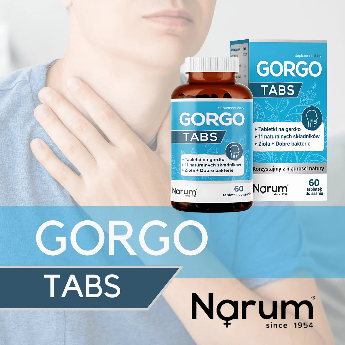 Narum Gorgo Tabs Tabletki na Gardło 60 Tabletek do Ssania – Narum Gorgo Tabs Throat Lozenges 60 Tablets