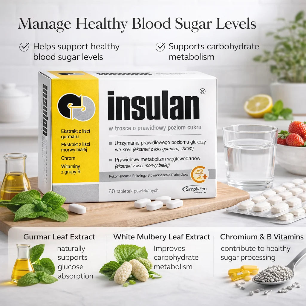 Insulan suplement diety 60 tabletek powlekanych – Insulan Dietary Supplement 60 Coated Tablets Blood Sugar Support
