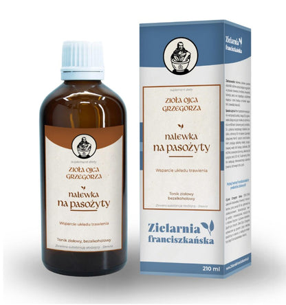 Zioła Ojca Grzegorza Nalewka na Pasożyty 210ml – Father Gregory's Herbs Anti-Parasite Herbal Tincture 210ml
