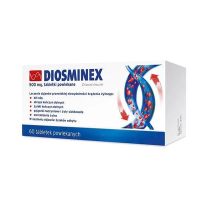 Diosminex 500 mg, tabletki powlekane, 60 tabletek – Diosminex 500 mg Coated Tablets, 60 tablets