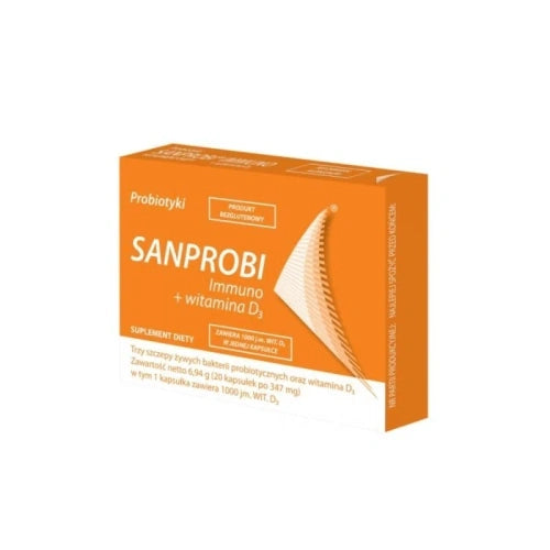 Sanprobi Immuno + witamina D3 20 kapsułek – Sanprobi Immuno + Vitamin D3 20 Capsules