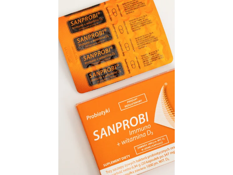 Sanprobi Immuno + witamina D3 20 kapsułek – Sanprobi Immuno + Vitamin D3 20 Capsules