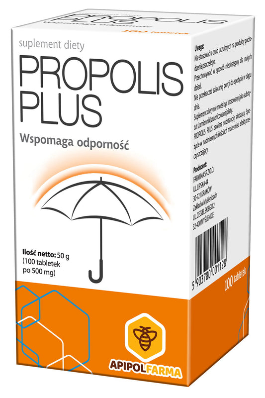 Propolis Plus Wspomaga Odporność 500mg - 100 Tablets - My Health Oasis
