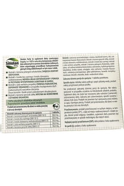Sinulan Forte - 60 Tablets - My Health Oasis