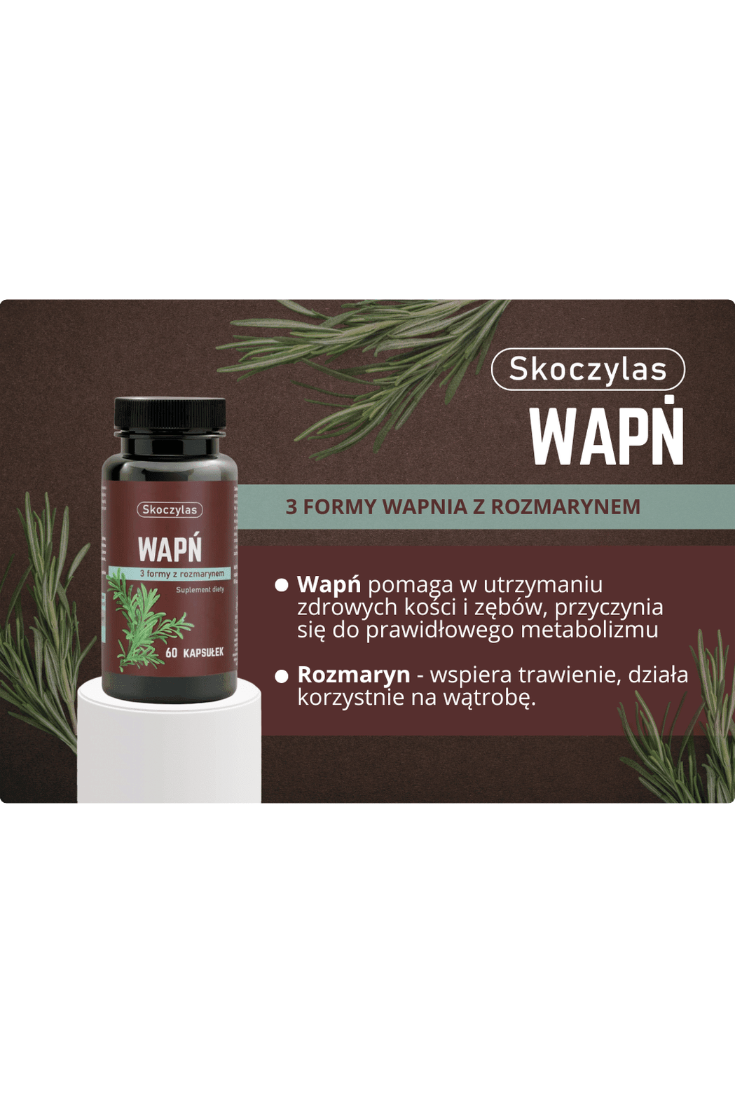 Skoczylas WAPŃ 3 formy z rozmarynem - 60 Capsules