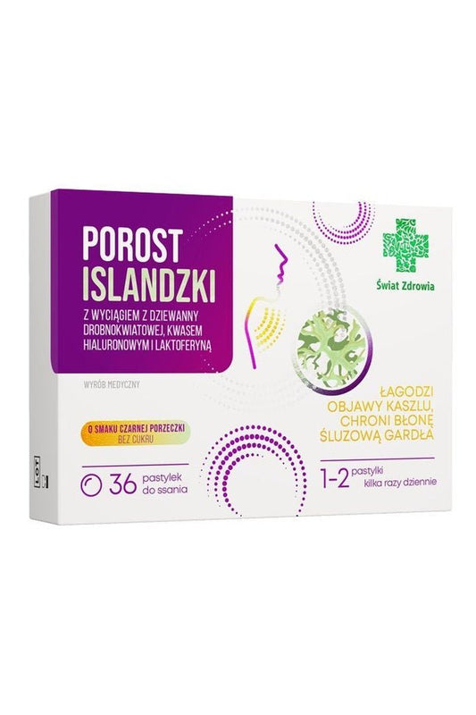 Świąt Zdrowia POROST ISLANDZKI - 36 Pastilles - My Health Oasis