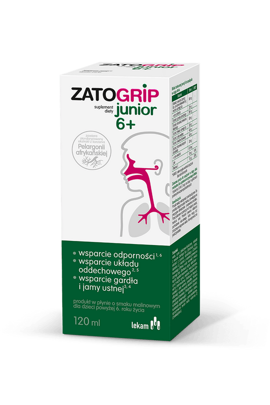 ZatoGrip Junior 6+ – African Pelargonium & Elderberry Immunity & Respiratory Syrup – 120ml - My Health Oasis