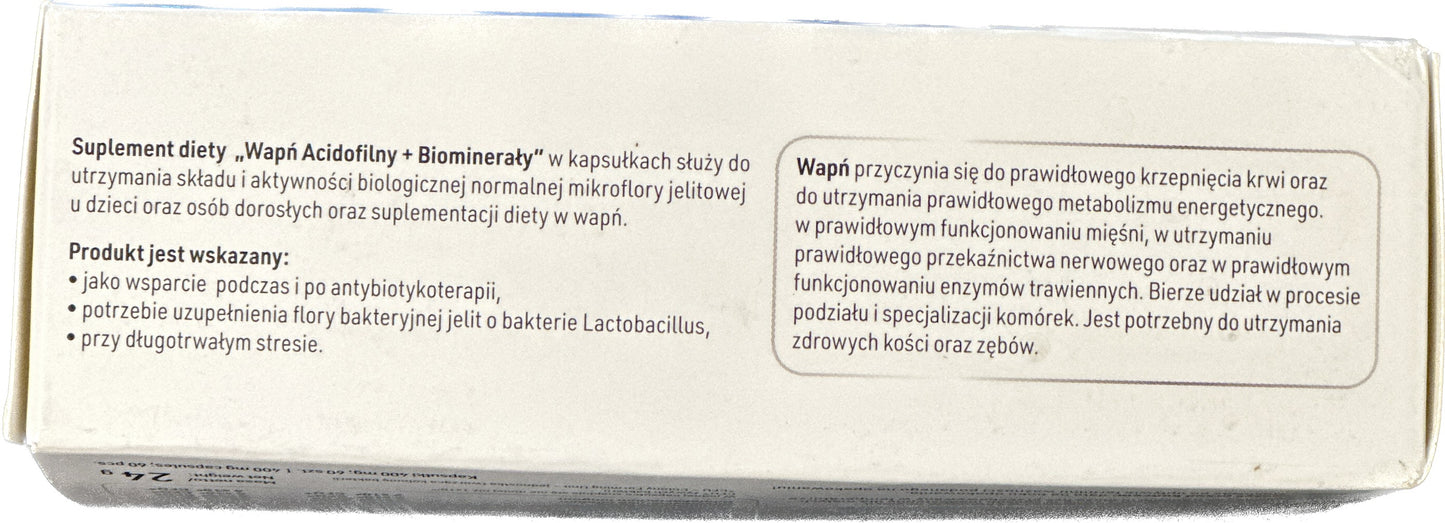 Narum Wapń Acidofilny+Biominerały 60 Capsules